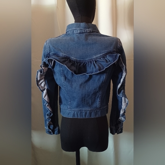 H&M Divided Denim Jean Jacket with Ruffle Detail - Picture 6 of 11